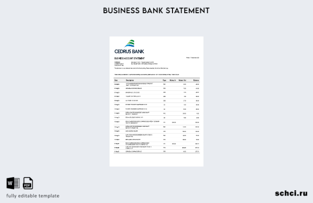 цифровая загрузка заявления о коммерческой фирме Cedrus Bank в формате Word и PD